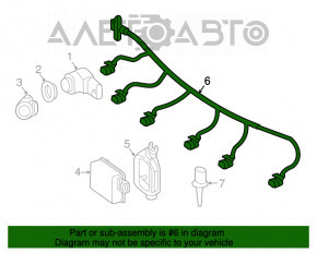 Mercedes GLA 15-17 front bumper wiring for parking sensors and radar