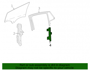 Rear right door glass guide Chevrolet Volt 16-