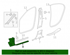 Door sill trim front left Mercedes GLA 14-20