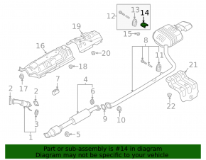Rear left muffler bracket Kia Optima 11-15 2.4 with rubber