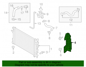 Right radiator deflector Hyundai Elantra AD 17-18 pre-rest 2.0