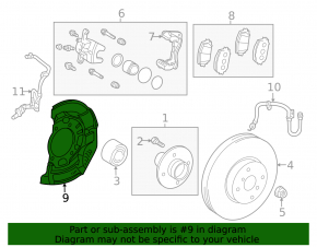 Front left brake disc cover for Toyota Prius C 12-19