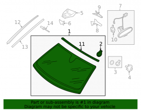 Windshield Audi A6 C7 12-18 without projection, for camera