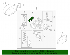 Left side mirror turn signal repeater for Audi A6 C8 19-25