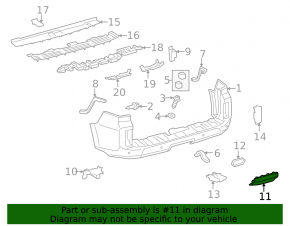 Rear bumper lip plug for towbar Lexus GX460 10-13 pre-restyling