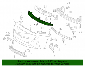 Toyota Prius 50 16-18 Front Bumper Absorber Lower