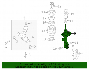 Shock absorber front left Hyundai Veloster 12-15
