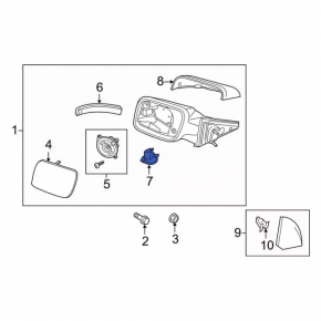 The left side mirror light on a Ford Fusion mk5 13-20 has a broken mount.