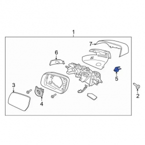 The left side mirror light on a Ford Fusion mk5 13-20 has a broken mount.