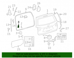 Trunk door stopper right Toyota Sequoia 08-16