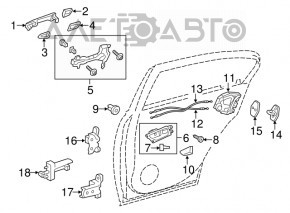 Upper rear left door hinge for Lexus Hs250h 10-12