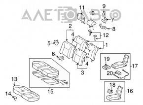 Rear seats 2nd row Lexus LS460 LS600h 07-09 black leather