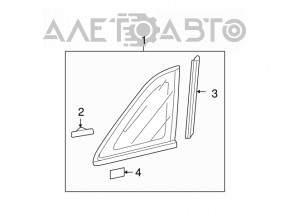 Window blind glass rear left Acura MDX 07-13