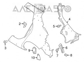 Quarter wing rear right Nissan Leaf 18-