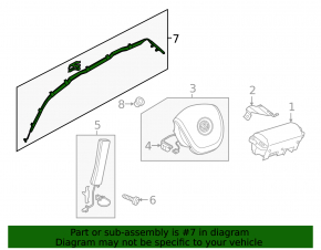 Airbag side curtain right VW Touareg 11-17