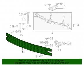 Upper front bumper reinforcement for Buick Enclave 18-19