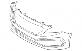 Front bumper bare Hyundai Sonata 15-17 sport