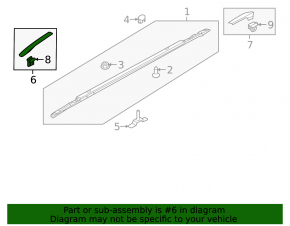 Roof rail cover front left Kia Niro 17-22