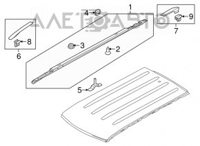 Front left roof rail cover for Kia Niro 17-22, gray, coating peeling off