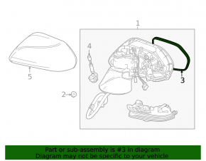Left mirror element for Toyota Camry 25-26, auto-dimming, BSM