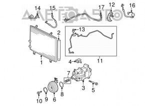 Lexus ES350 07-12 air conditioning compressor-heater hose with reservoir