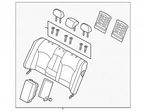 Rear row of seats 2 row Hyundai Sonata 11-11 combination black