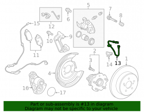 Rear right brake hose for Toyota Corolla 20-26 FWD