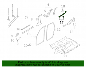 Rear right outer door sill plate for Subaru Forester 2013 SH