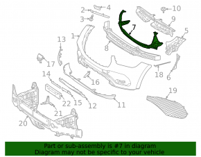 Front bumper central bracket for Mercedes X167 GLS 450 20-23