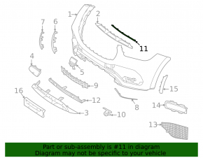 Molding front bumper central Mercedes W167 GLE 350 450 20-23 AMG pkg