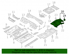 Underbody protection rear left Mazda 3 14-18 BM