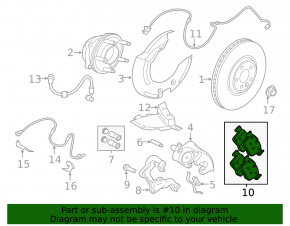 Front brake pads 4pcs set Jaguar F-Pace X761 17-
