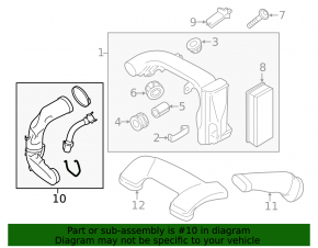 Air duct from the air filter housing BMW X5 F15 14-18 3.0D