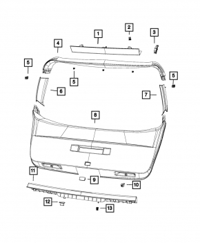 Trunk Door Trim Dodge Journey 11-15