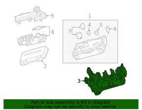 Cadillac CTS 14- Hood Fuse Box Bracket