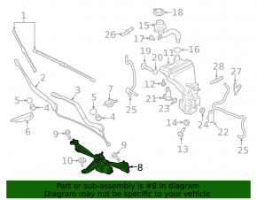 Windscreen wiper trapezoid with motor Volvo V90 17-22 usa