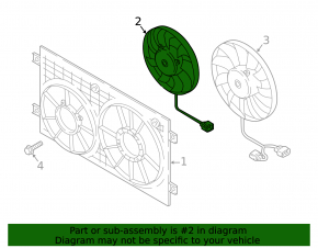Cooling fan right VW Atlas 18- 2.0T, 3.6, driftwood, for spare parts