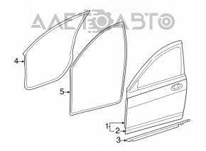 Door bare front right Chrysler 200 11-14
