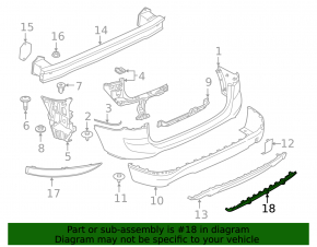 Rear bumper lip trim BMW X1 F48 16-19 Sport-line