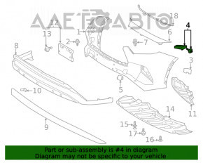Front bumper mount left Toyota Highlander 20-