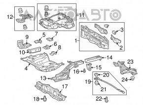 Rear beam strut Toyota Prius 30 10-11