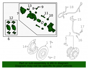 Rear right caliper assembly for Kia Sorento 21-25 HEV, PHEV