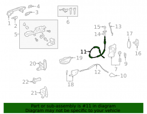 Front left door lock cable large Lexus UX200 UX250h 19-