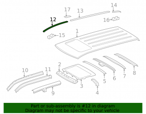 Front right roof trim for Toyota Highlander 2013