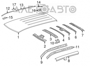 Front right roof trim for Toyota Highlander 2013