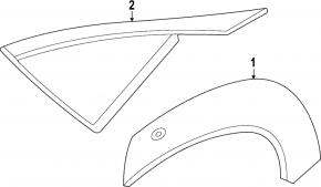 Nissan Ariya 23-25 right rear fender triangle cap with black molding