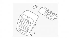 Front panel trim for air ducts and radio Mitsubishi Outlander Sport ASX 10-