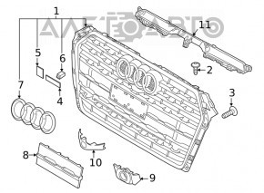 Grille cover grill Audi A5 F5 17-