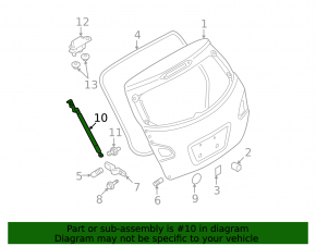Right tailgate shock absorber for Nissan Rogue 11-15