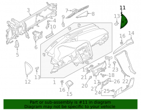 Dashboard trim side right Ford Fusion mk5 13-16 beige